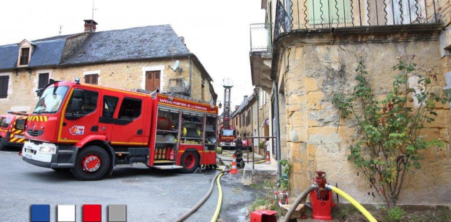 Incendie dans le bourg de Salignac-Eyvigues
